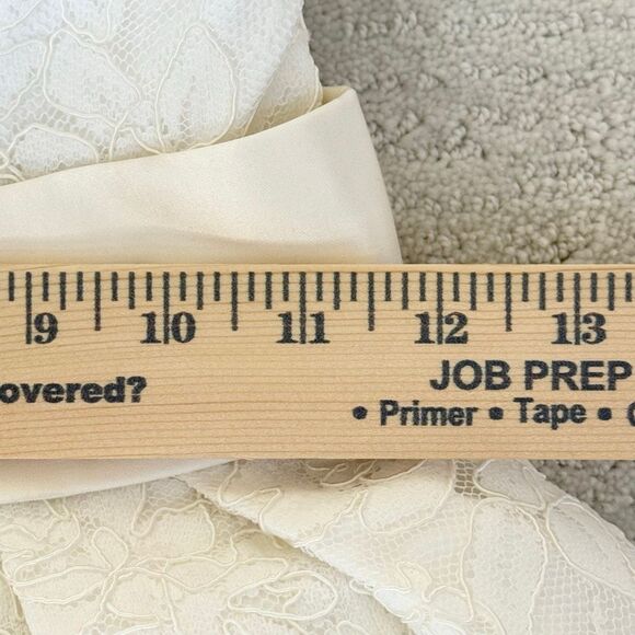 Legends by Romona Keveza 100% Silk Lace Overlay Strapless Wedding Gown Short Kne - Picture 12 of 16